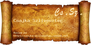 Csajka Szilveszter névjegykártya